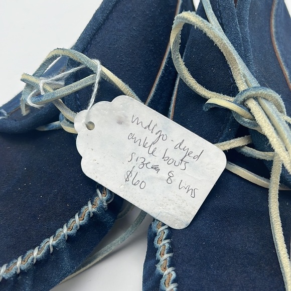 Vintage USA made indigo blue moccasins size 8 new - Picture 5 of 8